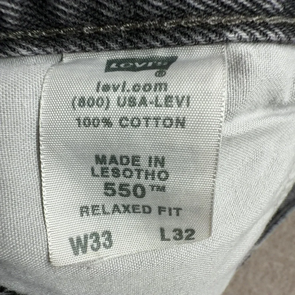 Vintage Levis 550 Mens 33x32 Faded Black Relaxed Fit Jeans Y2K Baggy 550-0260